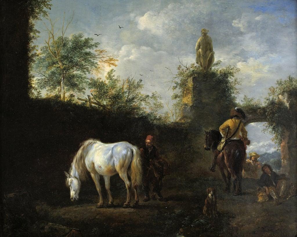 A Hawking Party, c.1665 by Philips Wouwerman (1619 (baptized) – 1668)